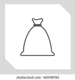 full sack tied by rope vector illustration, isolated on background