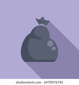 Full sack of trash icon flat vector. Recycle bag. Ecology sack element