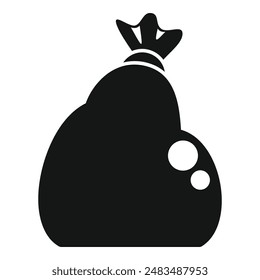 Saco lleno de basura icono Vector simple. Bolsa de reciclaje. Elemento de saco de ecología