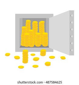 Full safe of gold money