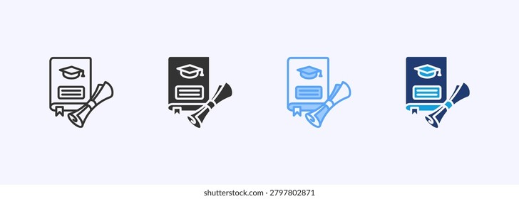 Full Scholarship Icon Set Multiple Style Collection Vector Illustration