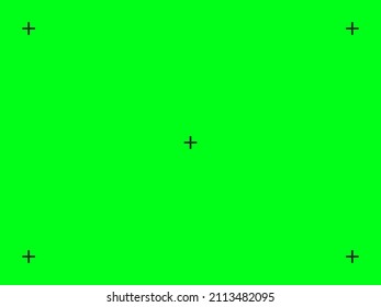 Full screen 4k green screen. Template for video keying with markers
