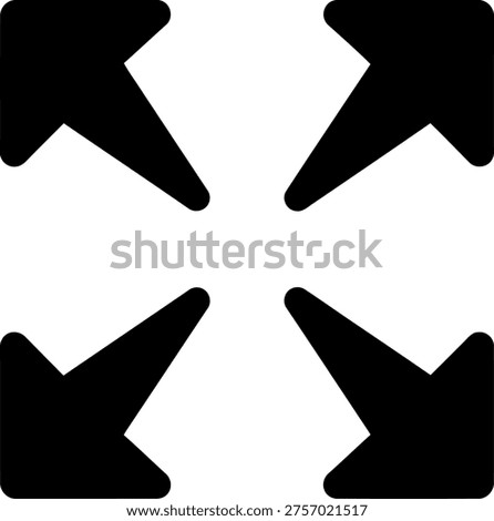 Full screen arrows expand icon, maximize icon, zoom icon, four directional arrows, vector graphic, simple icon, aspect ratio