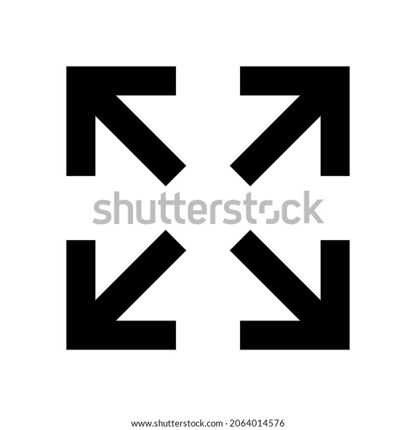 Full Screen Button Icon Vector Icon Stock Vector (Royalty Free ...