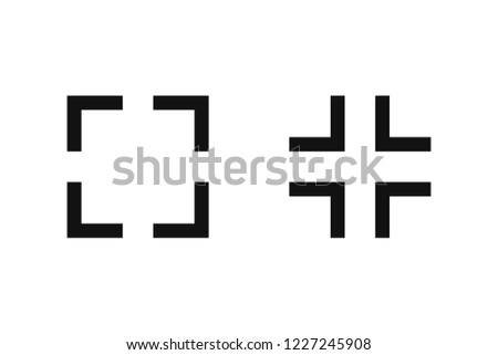 Full screen enter/exit icon, Maximize/Minimize symbol, vector illustration