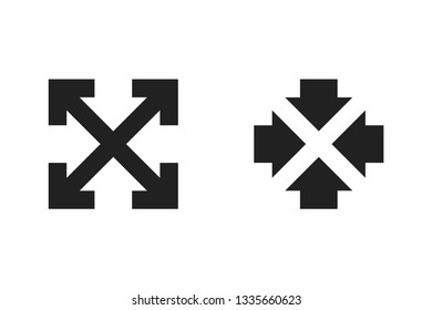 Full screen enter/exit icons, Maximize/Minimize symbols, vector illustration