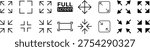 full screen and exit full screen icon. Scalability icons in flat style for web site, UI, mobile app.