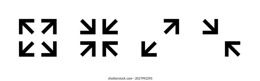 Full screen and exit full screen icon set vector illustration