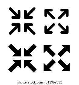 Full screen and exit full screen icon set