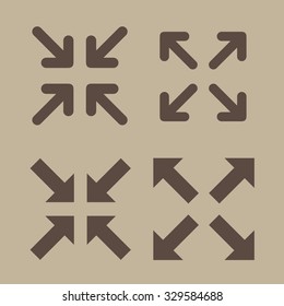 Full screen and exit full screen icon set