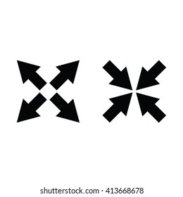 Full screen and exit full screen icon. Vector illustration
