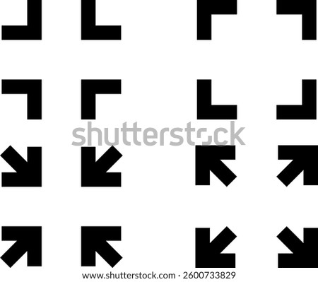 Full screen, expand make bigger smaller, flat vector icon