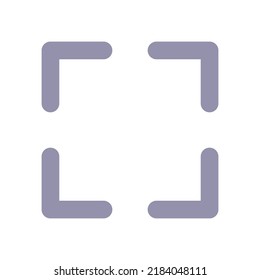 Icono ui de pantalla plana completa. Barra de reproductor de vídeo. Control de medios. Cambiando la resolución de la pantalla. Ampliar. Elemento simple relleno para la aplicación móvil. Pictograma sólido colorido. Ilustración RGB aislada por vectores