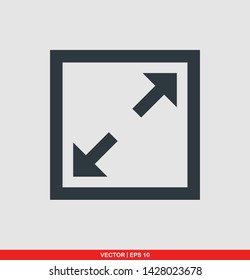 Full screen flat icon, vector illustration on gray background