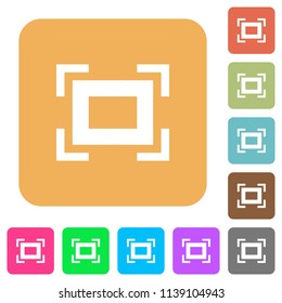 Full screen flat icons on rounded square vivid color backgrounds.