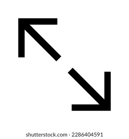 Full screen icon. Arrow mark icon. Vector isolated on white background.
