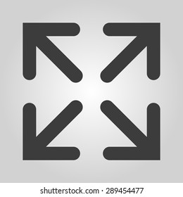 The full screen icon. Arrows symbol. Flat Vector illustration