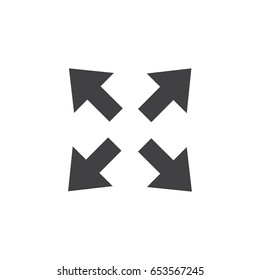Full screen icon in black on a white background. Vector illustration