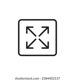 Full screen icon black and white vector outline sign