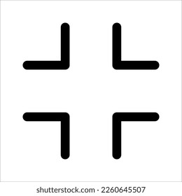 Vollbild-Symbol, Erweitern Sie das Vollbildzeichen und -Symbol. Pfeilsymbol. Vektorgrafik auf weißem Hintergrund