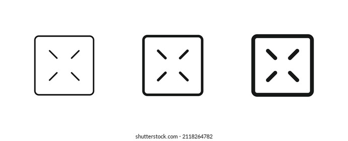 das Symbol auf dem Bildschirm erweitern . Maximieren der Vollbildsymbole	
