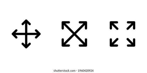 full screen icon, expand zoom media symbols pack