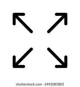 Full screen icon linear logo mark in black and white