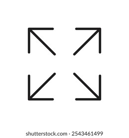 Icono de pantalla completa Vector de contorno para Web ui