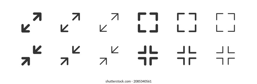 Full screen icon. Page size line symbol. Fullscreen button sign. Maximize in vector flat style.