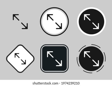 full screen icon set. Collection of high quality black outline logo for web site design and mobile dark mode apps. Vector illustration on a white background	