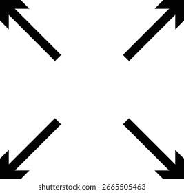 Vollbild-Symbolsatz. Größensymbole erweitern. Trimmsichtzeichen. Bildschirmsymbole vergrößern. nach außen weisende Pfeile. Bildsammlung erweitern
