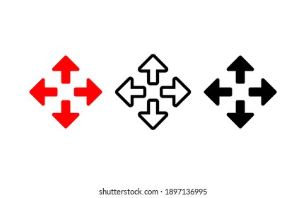 Full screen icon set. Maximize screen. Vector EPS 10. Isolated on white background