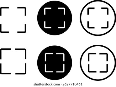 Full screen icon set. Trim view sign. arrows pointing outward expansion. Expand size icons. Enlarge screen symbols