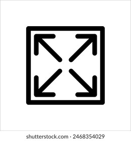 Icono de pantalla completa. Ilustración vectorial aislada sobre fondo blanco