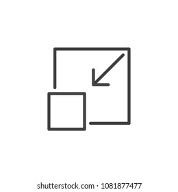 Full screen minimize outline icon. linear style sign for mobile concept and web design. Exit full screen line vector icon. Symbol, logo illustration. Pixel perfect vector graphics