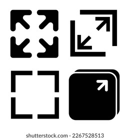 icono de modo de pantalla completa y zoom,signos y símbolos,diseño simple vectorial.