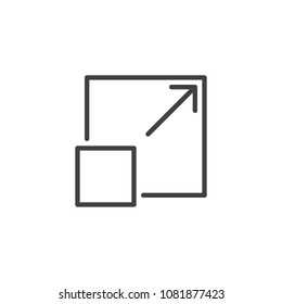 Full screen mode outline icon. linear style sign for mobile concept and web design. simple line vector icon. Symbol, logo illustration. Pixel perfect vector graphics