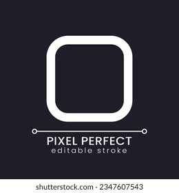 Full screen mode pixel perfect white linear ui icon for dark theme. Size changing tool. Vector line pictogram. Isolated user interface symbol for night mode. Editable stroke. Poppins font used
