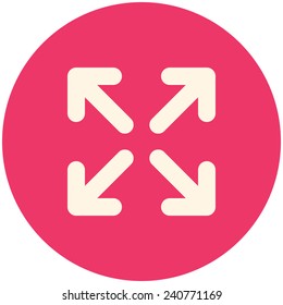Full screen, modern flat icon