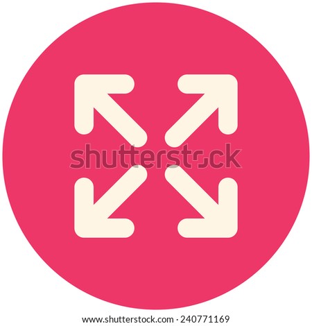 Full screen, modern flat icon