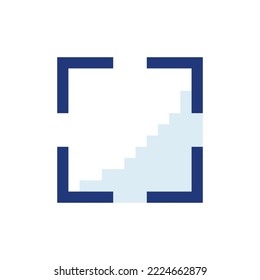 Full screen pixelated RGB color ui icon. Video player bar. Media control. Simplistic filled 8bit graphic element. Retro style design for arcade, video game art. Editable vector isolated image