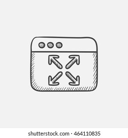 Icono de esbozo de pantalla completa para web, móvil e infografía. Icono aislado del vector dibujado a mano.