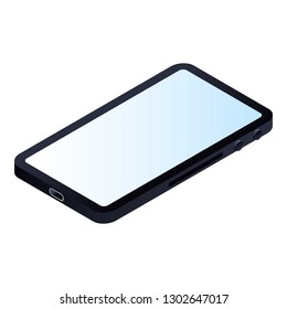 Full screen smartphone icon. Isometric of full screen smartphone vector icon for web design isolated on white background