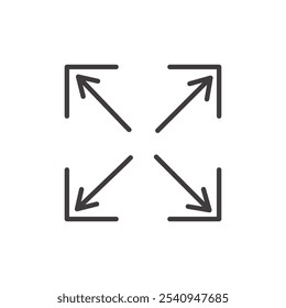 Full screen stroke icon in black