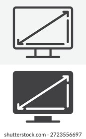 Televisión de pantalla completa con diferentes iconos de estilo. Línea, contorno y símbolo de Vector de icono sólido y símbolo. Icono de Vector de trazo editable para una visualización expandida.