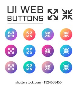 full screen ui web button. vector icons on trendy gradients for web, mobile and user interface design