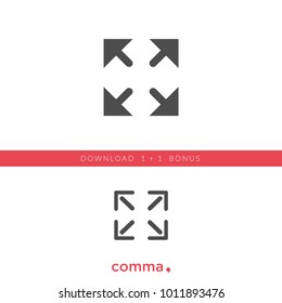 Full Screen vector icon, download and get bonus symbol.