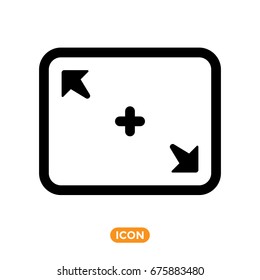  Full Screen Vector Icon. Expand View Symbol