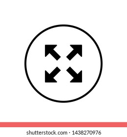 Full screen vector icon, size symbol. Simple, flat design for web or mobile app