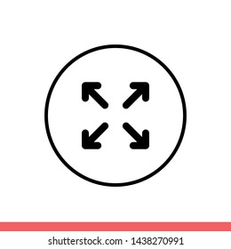 Full screen vector icon, size symbol. Simple, flat design for web or mobile app
